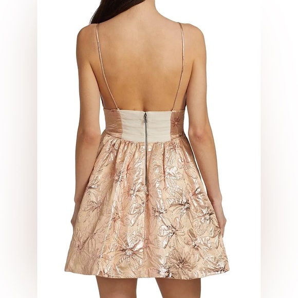 Alice+Olivia Foley Brocade Party Dress, Rose Gold, Revolve Size 0 New w/Tag $495 - Picture 9 of 16
